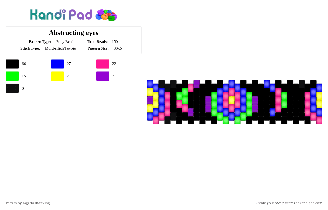 Abstracting eyes - Pony Bead Pattern by sagetheshortking on Kandi Pad - pink,purple,tadc,the amazing digital circus,abstract,eye,neon