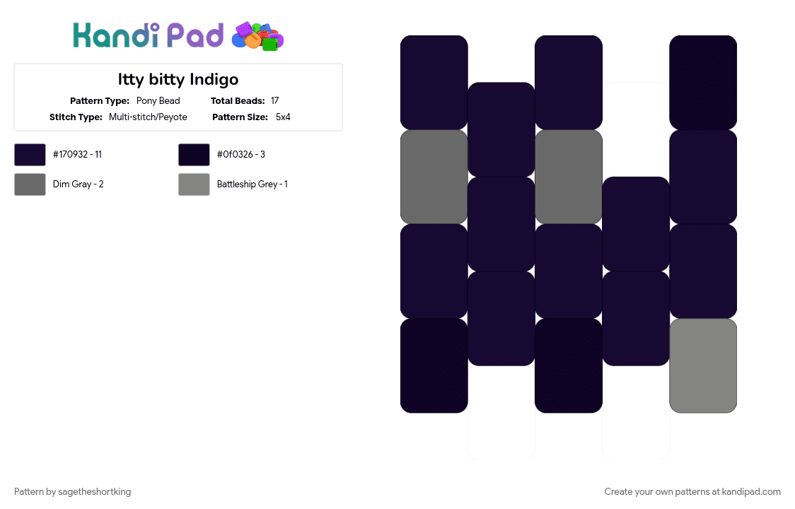 Itty bitty Indigo - Pony Bead Pattern by sagetheshortking on Kandi Pad - black, indigo, itty bitty kitty, midnightmeadow, tmam