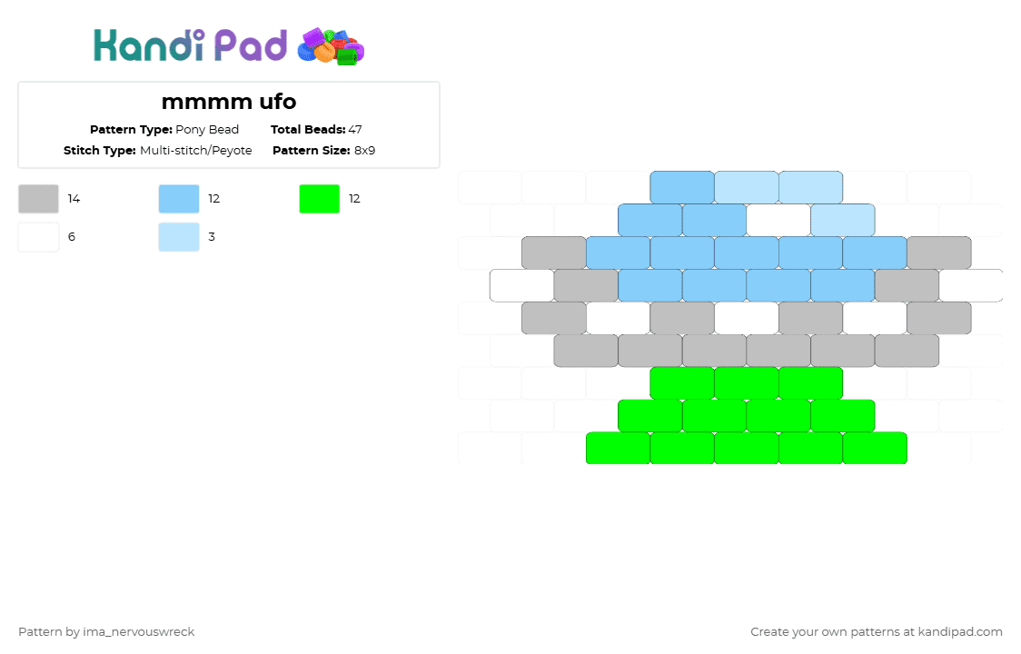 mmmm ufo - Pony Bead Pattern by ima_nervouswreck on Kandi Pad - light blue,beige