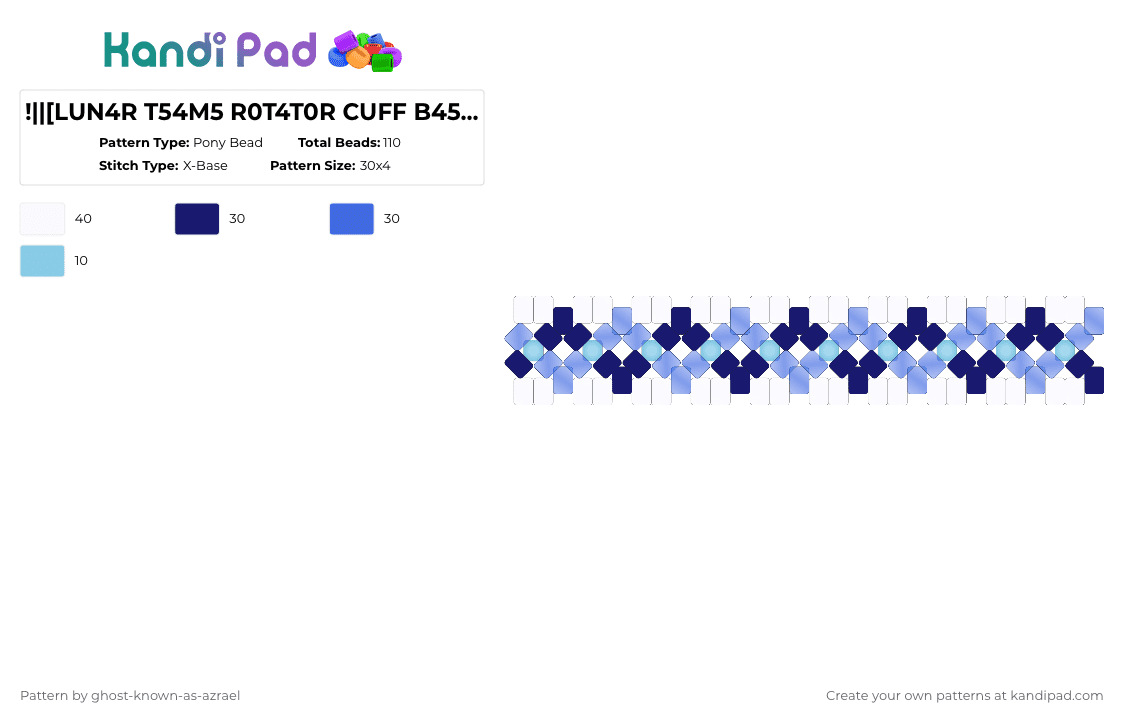 !||[LUN4R T54M5 R0T4T0R CUFF B453]||! - Pony Bead Pattern by ghost-known-as-azrael on Kandi Pad - blue, cosmos, eals, eclipse and lunar show, lunar, purple, sams, sun and moon, sun and moon show, tsams