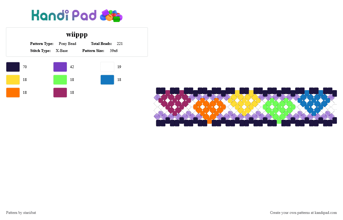 wiippp - Pony Bead Pattern by stariibat on Kandi Pad - purple