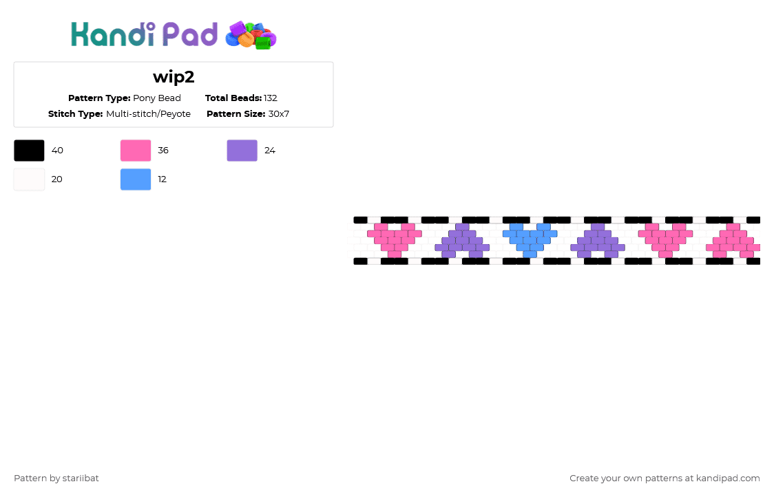 wip2 - Pony Bead Pattern by stariibat on Kandi Pad - pink,purple
