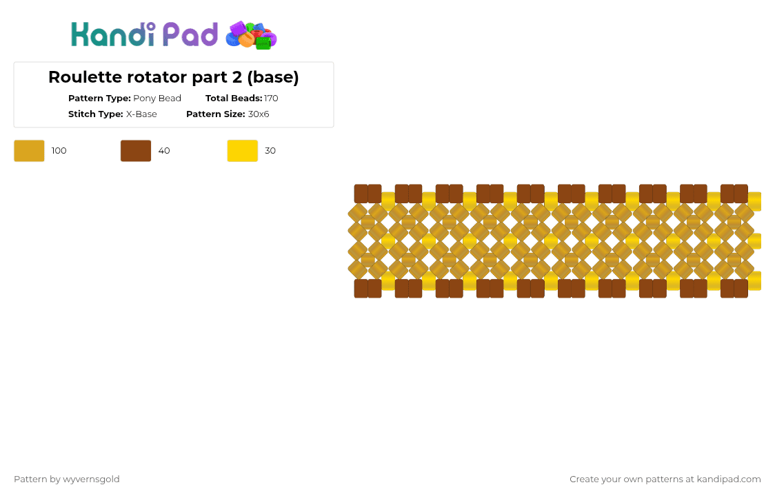 Roulette rotator part 2 (base) - Pony Bead Pattern by wyvernsgold on Kandi Pad - orange,cotdchance