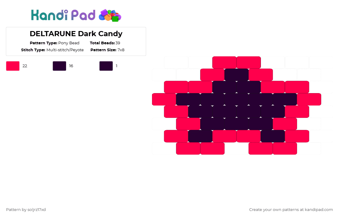 DELTARUNE Dark Candy - Pony Bead Pattern by soljrz17xd on Kandi Pad - black,red,deltarune,video games