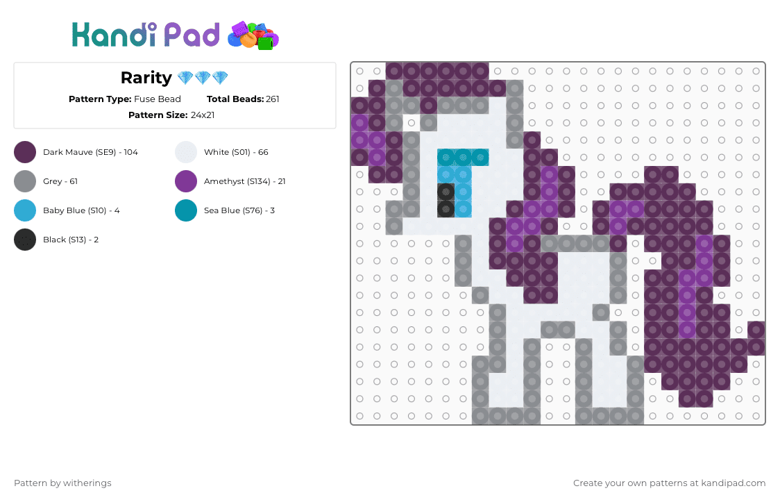 Rarity 💎💎💎 - Fuse Bead Pattern by witherings on Kandi Pad - 