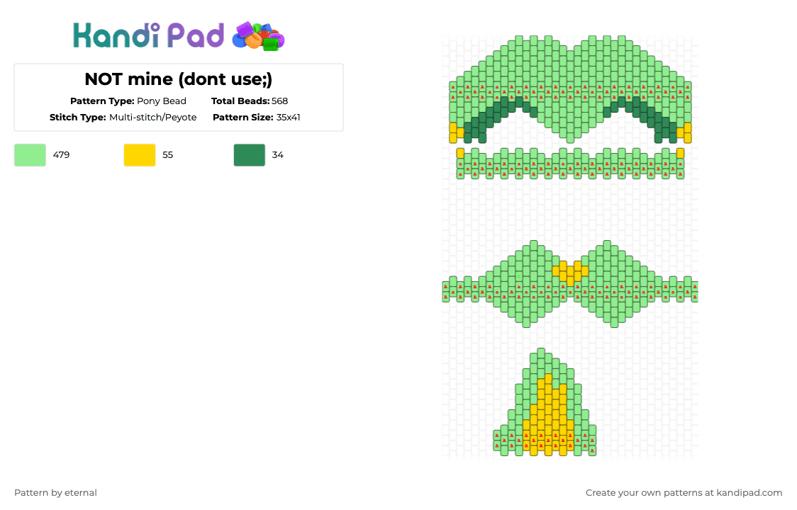 gnarpy mask for halloween - Pony Bead Pattern by eternal on Kandi Pad - teal