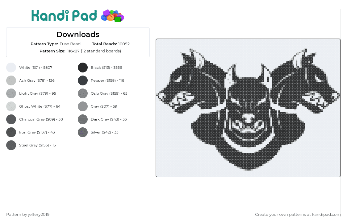 Downloads - Fuse Bead Pattern by jeffery2019 on Kandi Pad - cerberus,dog,three-headed,mythology,hades,scary,legend,guardian,monochrome,black