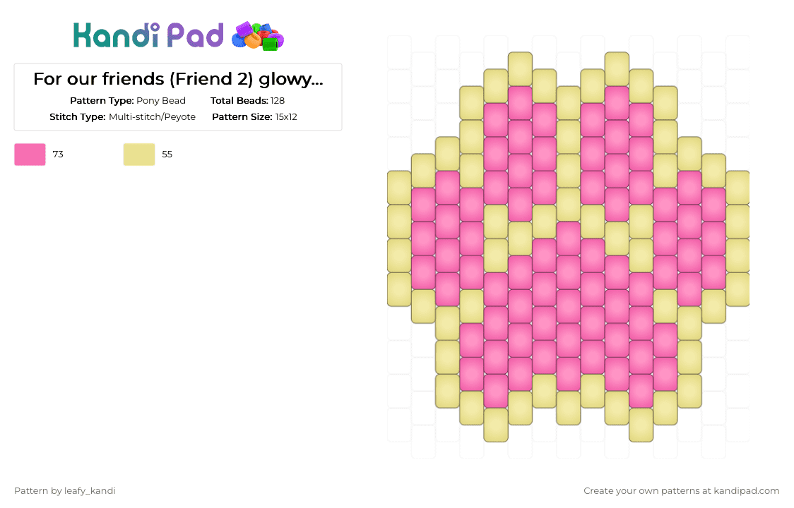For our friends (Friend 2) glowy paw charm - Pony Bead Pattern by blueberry-the-cat on Kandi Pad - yellow,pink,paw,glowy