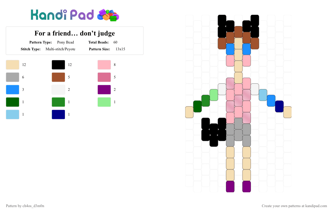 For a friend… don’t judge - Pony Bead Pattern by ch4os_gr3ml1n on Kandi Pad - 