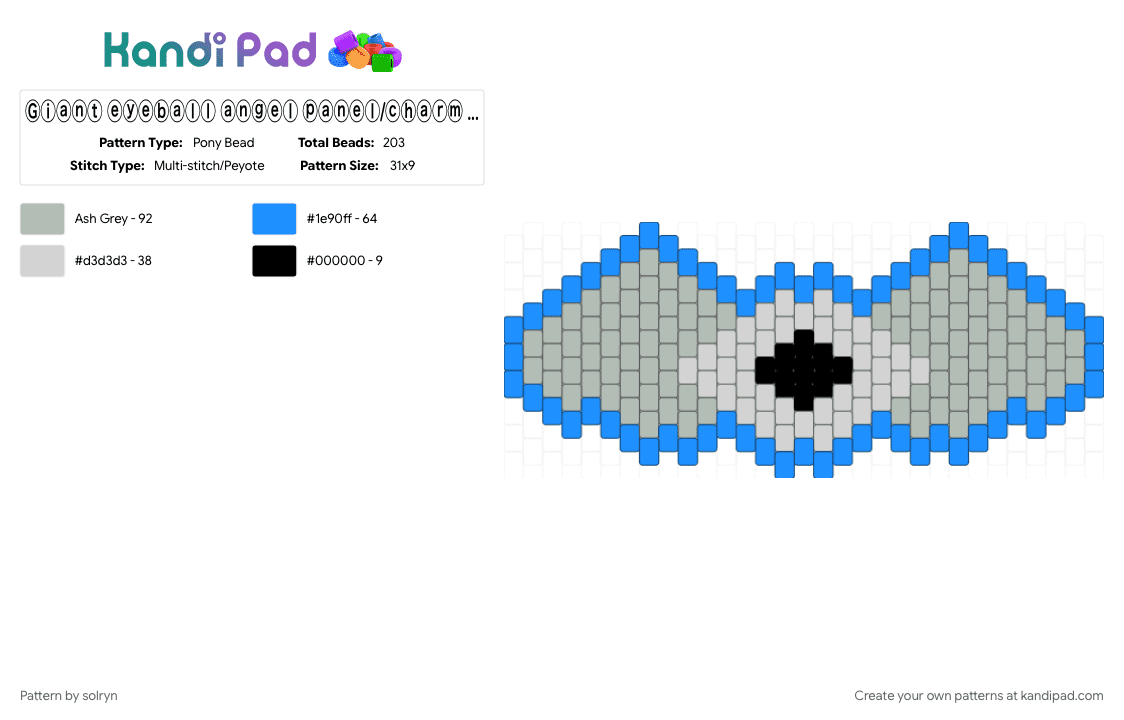 Ⓖⓘⓐⓝⓣ ⓔⓨⓔⓑⓐⓛⓛ ⓐⓝⓖⓔⓛ ⓟⓐⓝⓔⓛ/ⓒⓗⓐⓡⓜ ⓣⓗⓘⓝⓖ! - Pony Bead Pattern by solryn on Kandi Pad - beige, black, blue, dreamcore, eyes, gray, light blue, liminal, panels, weirdcore