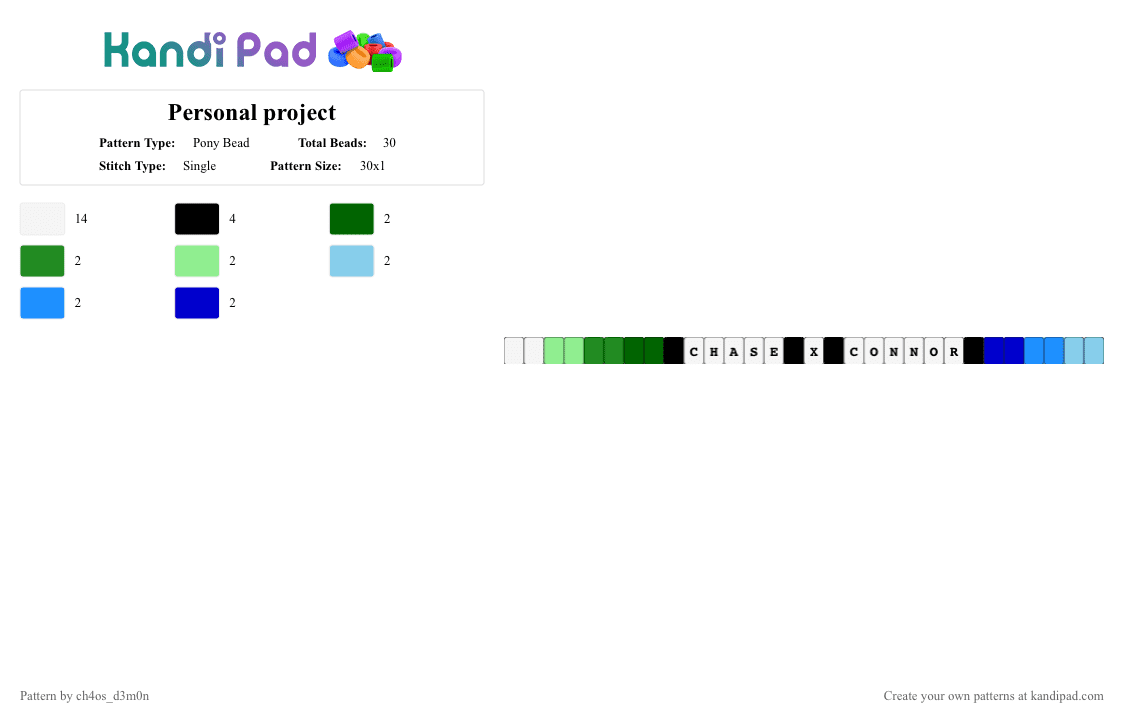 Personal project - Pony Bead Pattern by ch4os_gr3ml1n on Kandi Pad - 