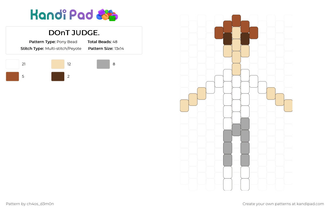 DOnT JUDGE. - Pony Bead Pattern by ch4os_gr3ml1n on Kandi Pad - 
