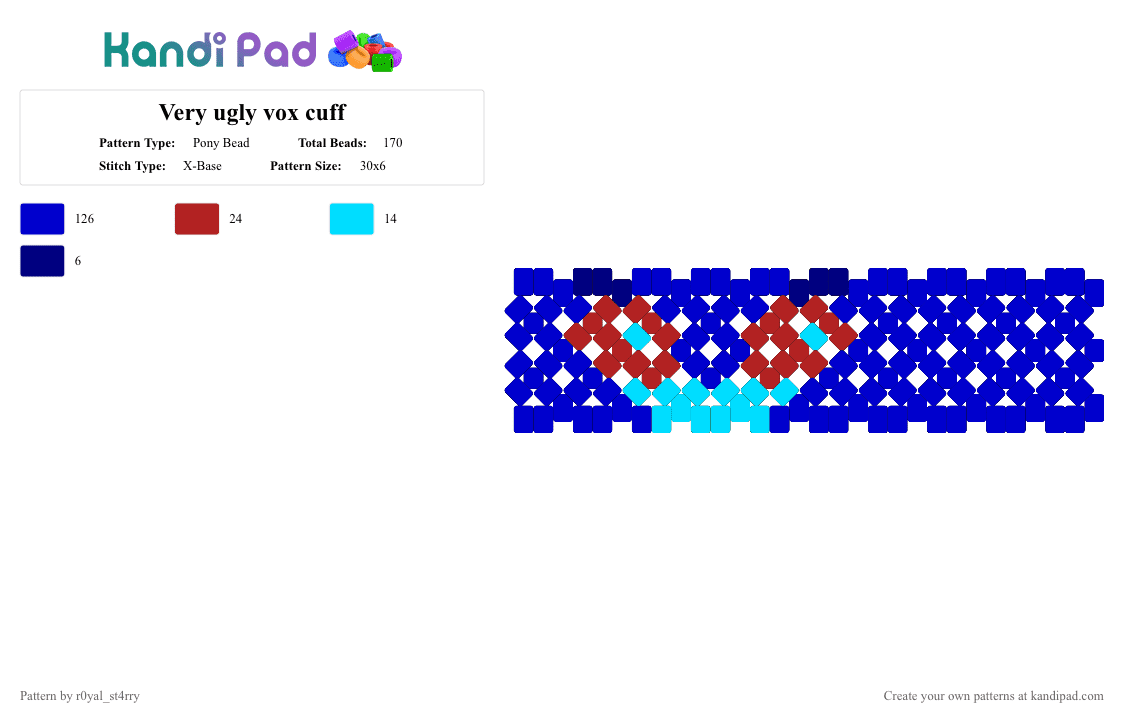 Very ugly vox cuff - Pony Bead Pattern by ch4os_gr3ml1n on Kandi Pad - purple,hh,vox,blue,character,hellaverse,hazbin hotel