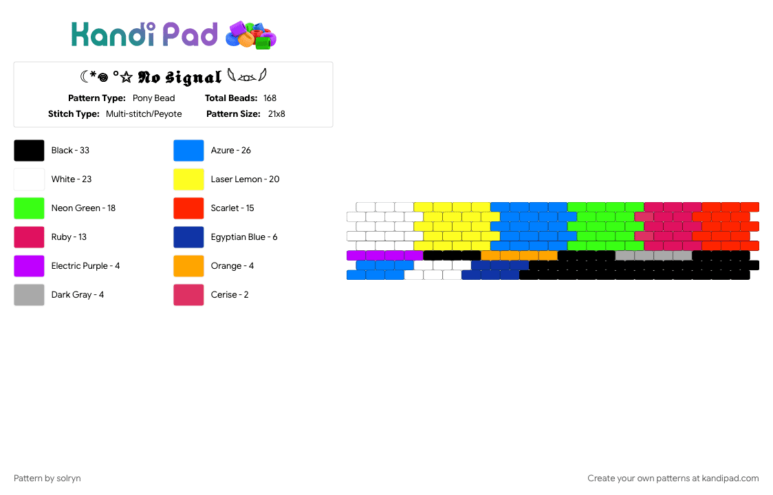 ☾*𖦹 °✩ 𝕹𝖔 𝖘𝖎𝖌𝖓𝖆𝖑 𓆩𓁺𓆪 - Pony Bead Pattern by solryn on Kandi Pad - 
