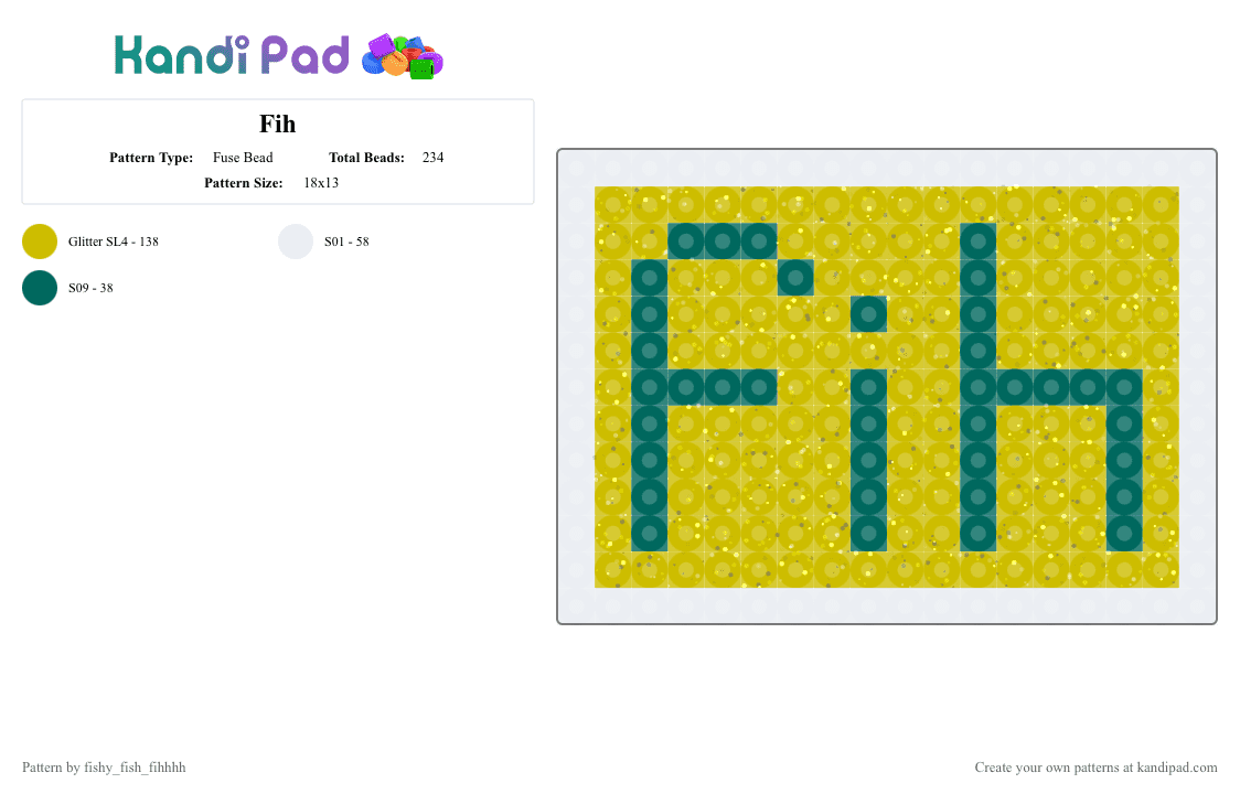 Fih - Fuse Bead Pattern by blueberry-the-cat on Kandi Pad - yellow,fih,fish,silly,idk