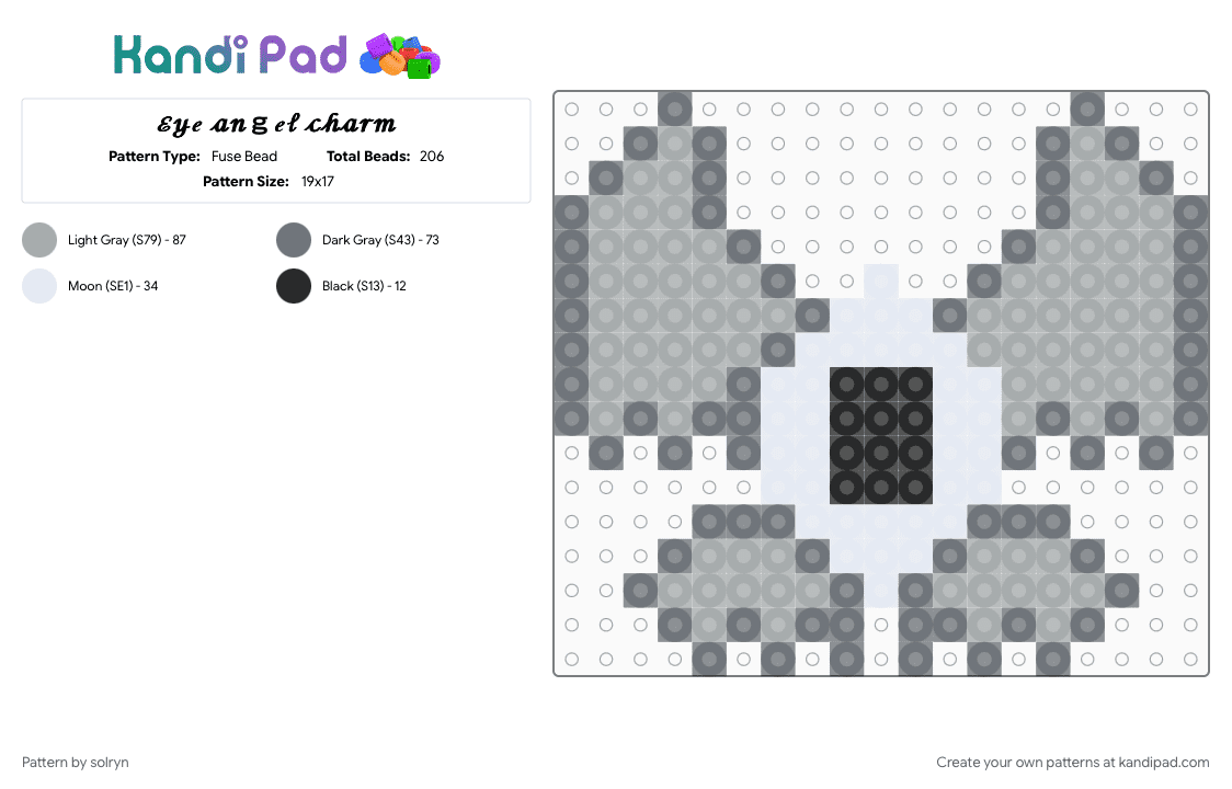 ℰ𝓎ℯ 𝒶𝓃ℊℯ𝓁 𝒸𝒽𝒶𝓇𝓂 - Fuse Bead Pattern by solryn on Kandi Pad - angel, dreamcore, eye, gray, liminal, weirdcore