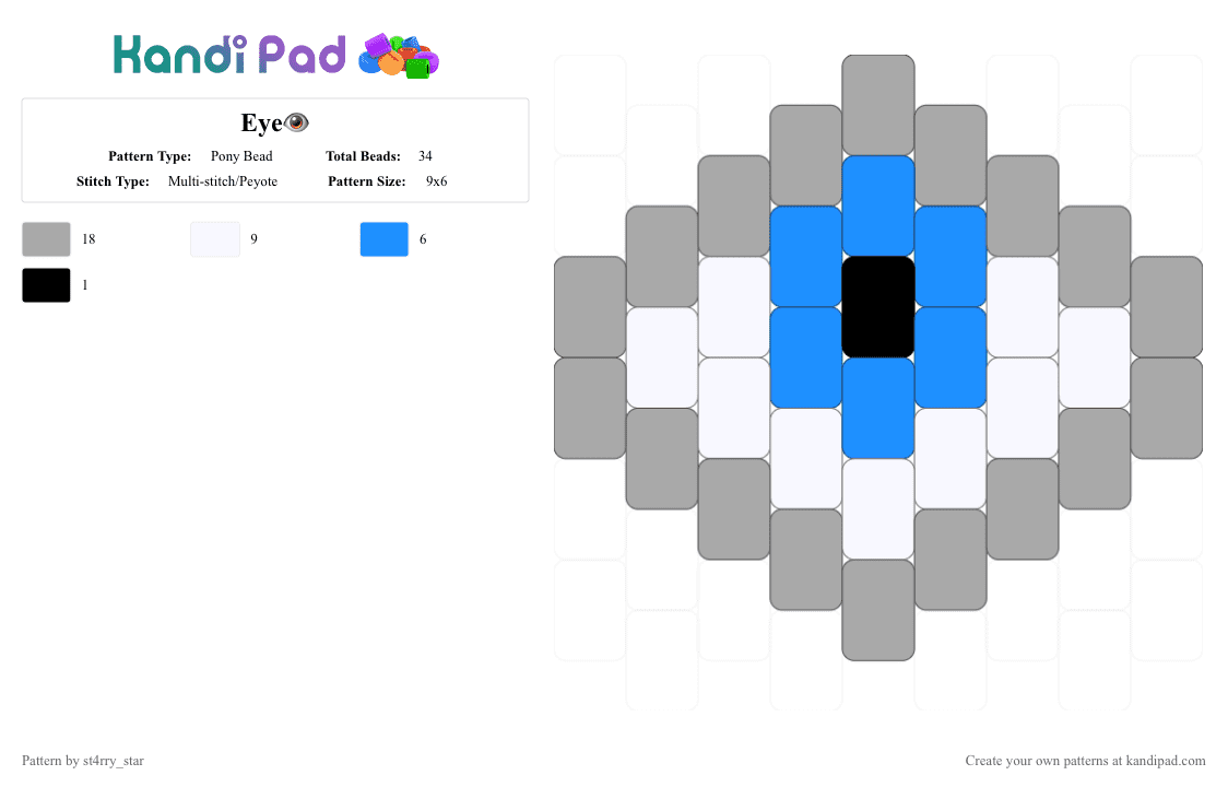 Eye👁️ - Pony Bead Pattern by blueberry-the-cat on Kandi Pad - beige