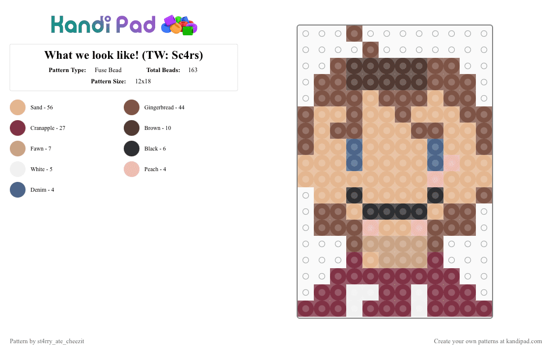 What we look like! (TW: Sc4rs) - Fuse Bead Pattern by blueberry-the-cat on Kandi Pad - beige,tan,brown