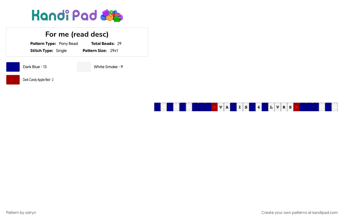 For me (read desc) - Pony Bead Pattern by solryn on Kandi Pad - purple