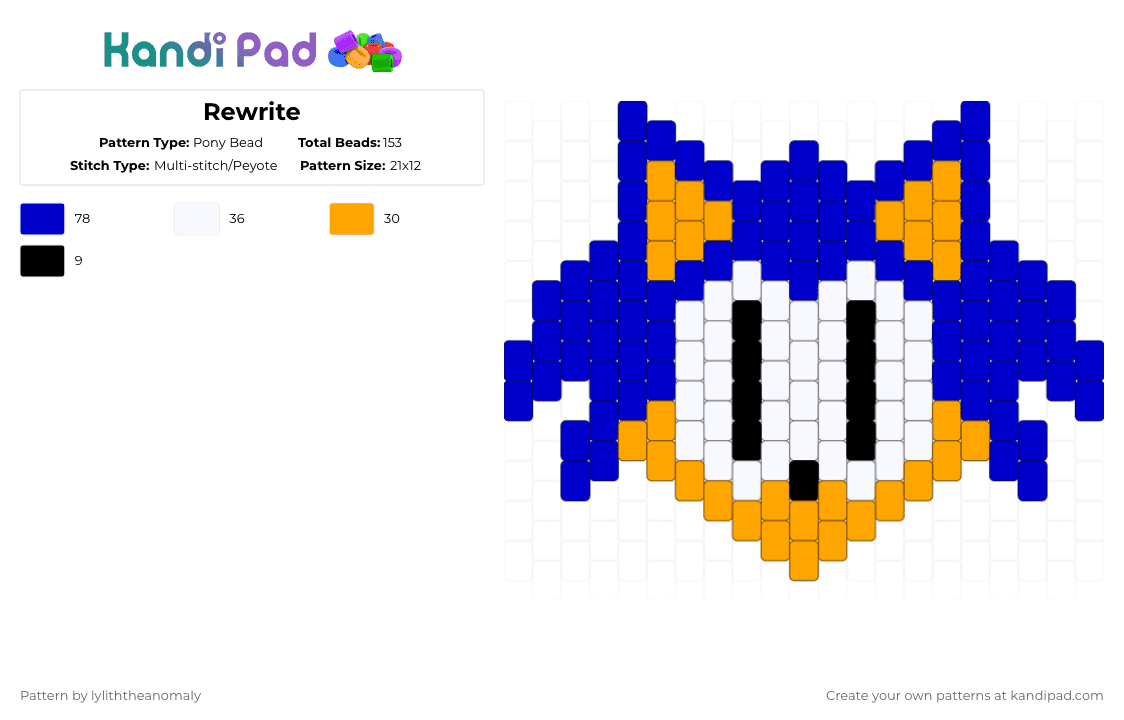 Rewrite - Pony Bead Pattern by lyliththeanomaly on Kandi Pad - purple,orange,sonic,rewrite