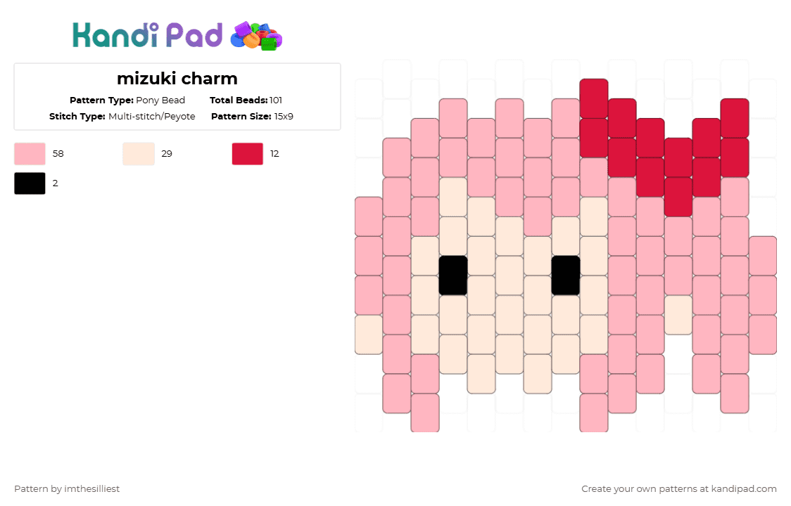 mizuki charm - Pony Bead Pattern by imthesilliest on Kandi Pad - pink,charm,project sekai,miku,mizuki,n25