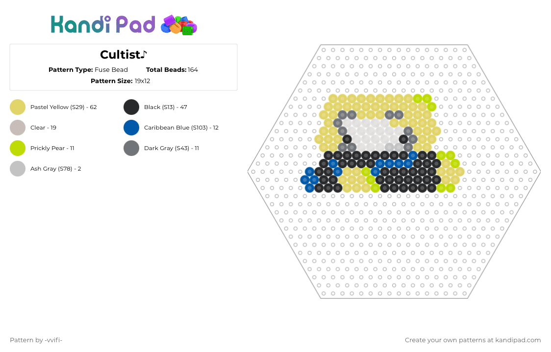 Cultist♪ - Fuse Bead Pattern by -vvifi- on Kandi Pad - yellow