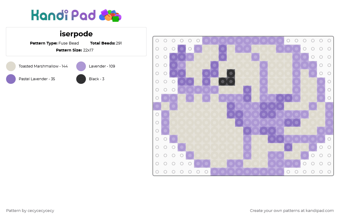 iserpode - Fuse Bead Pattern by cecycecycecy on Kandi Pad - beige,pink