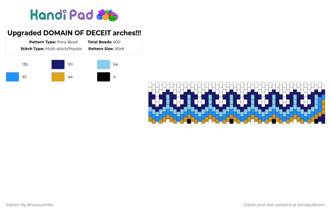 Upgraded DOMAIN OF DECEIT arches!!! - Pony Bead Pattern by dinosaurmiku on Kandi Pad - purple,light blue,crk,smc,shmilk
