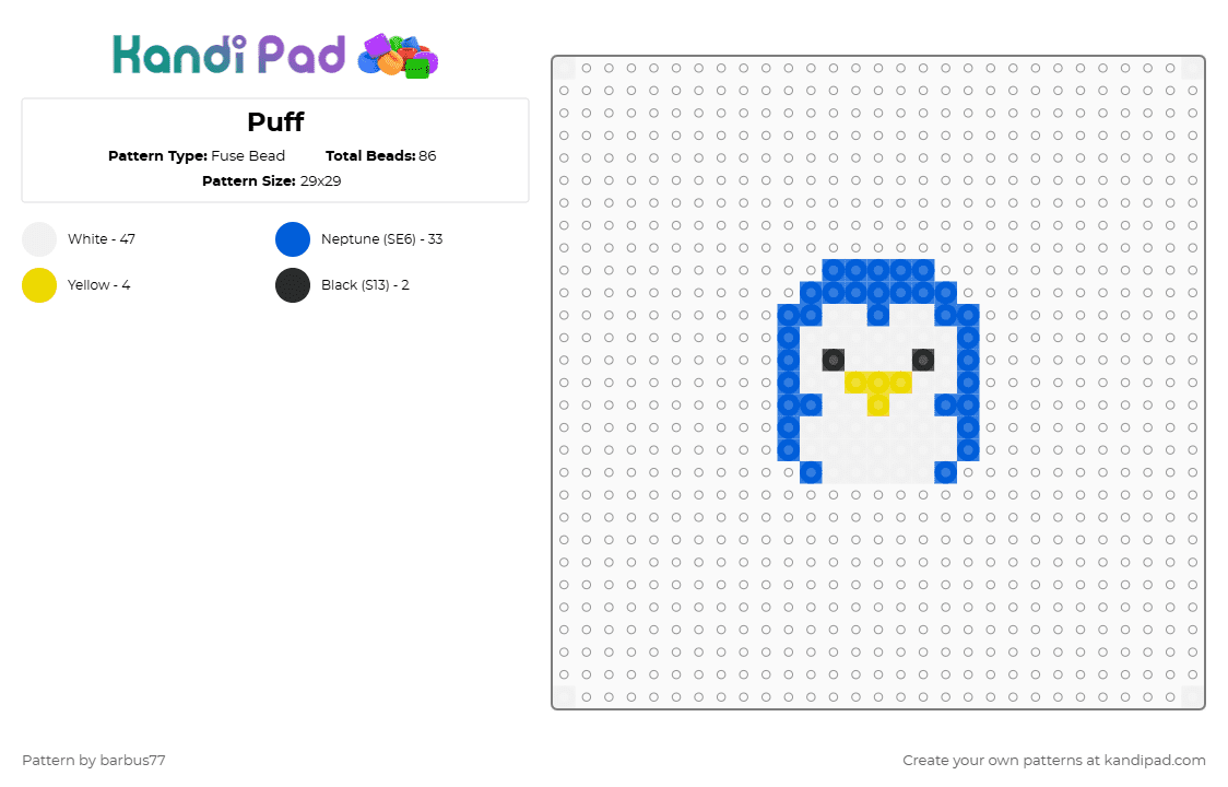 Puff Chip Pattern Puff Fuse Bead Pattern - Kandi Pad | Kandi Patterns, Fuse Bead Patterns ...