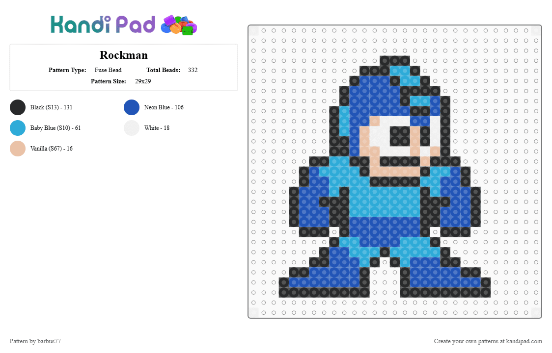 Rocket Man Pattern Rockman Fuse Bead Pattern - Kandi Pad | Kandi Patterns, Fuse Bead ...