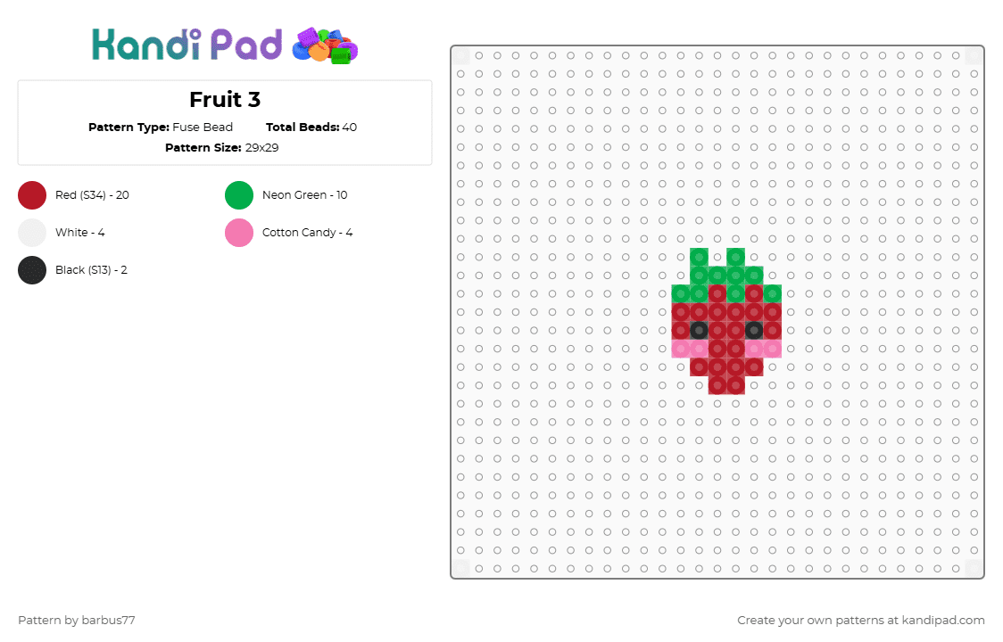 Fruit 3 - Fuse Bead Pattern by barbus77 on Kandi Pad - red