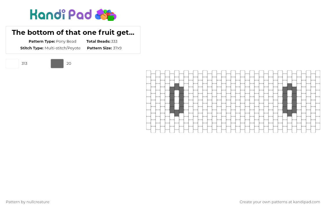 The bottom of that one fruit get aero bag someone made - Pony Bead Pattern by nullcreature on Kandi Pad - white