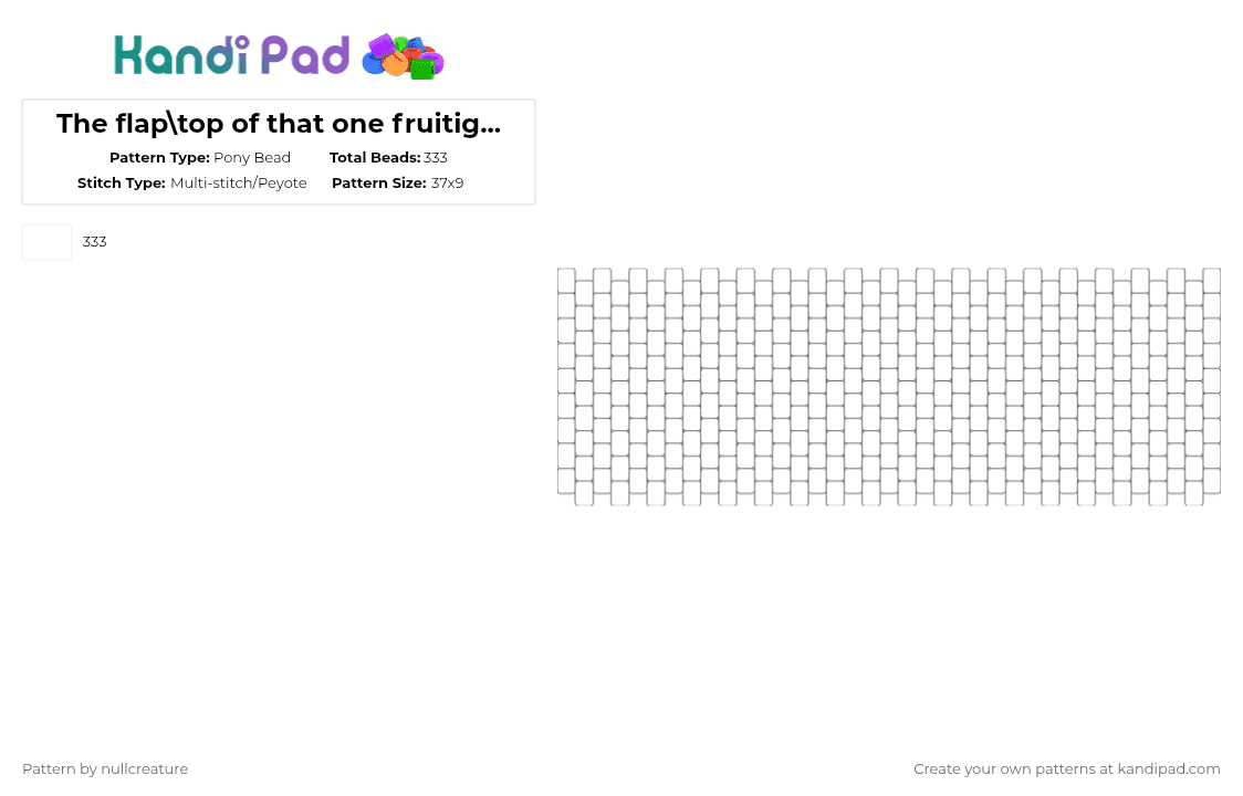 The flap\\top of that one fruitiger aero bag someone made - Pony Bead Pattern by nullcreature on Kandi Pad - white