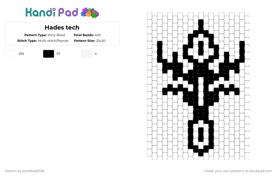 Hades tech - Pony Bead Pattern by kandikid2006 on Kandi Pad - white