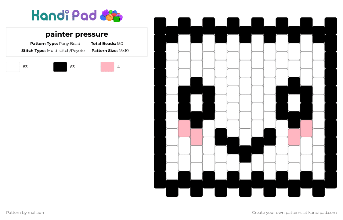 Painter pressure Pony Bead Pattern - Kandi Pad | Kandi Patterns, Fuse ...