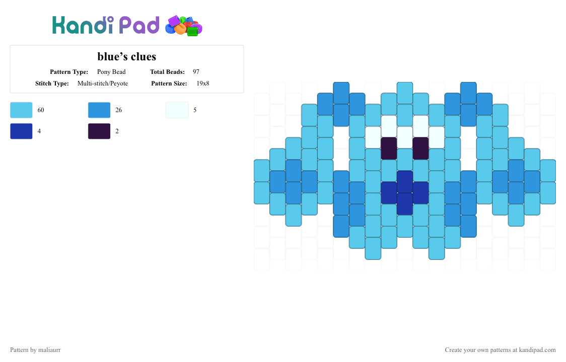 blue’s clues - Pony Bead Pattern by maliaurr on Kandi Pad - light blue