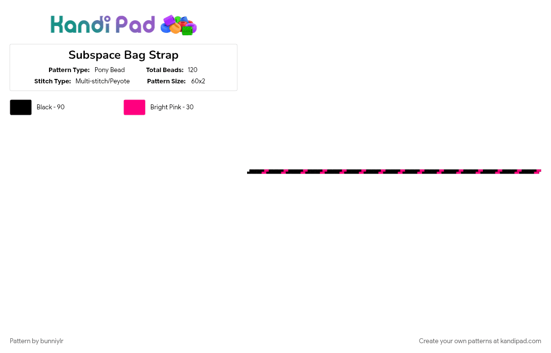 Subspace Bag Strap - Pony Bead Pattern by bunniylr on Kandi Pad - 