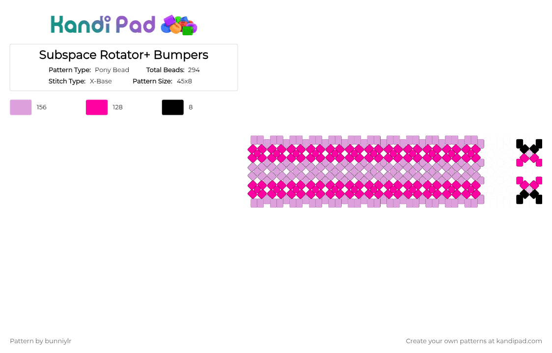 Subspace Rotator+ Bumpers - Pony Bead Pattern by bunniylr on Kandi Pad - pink