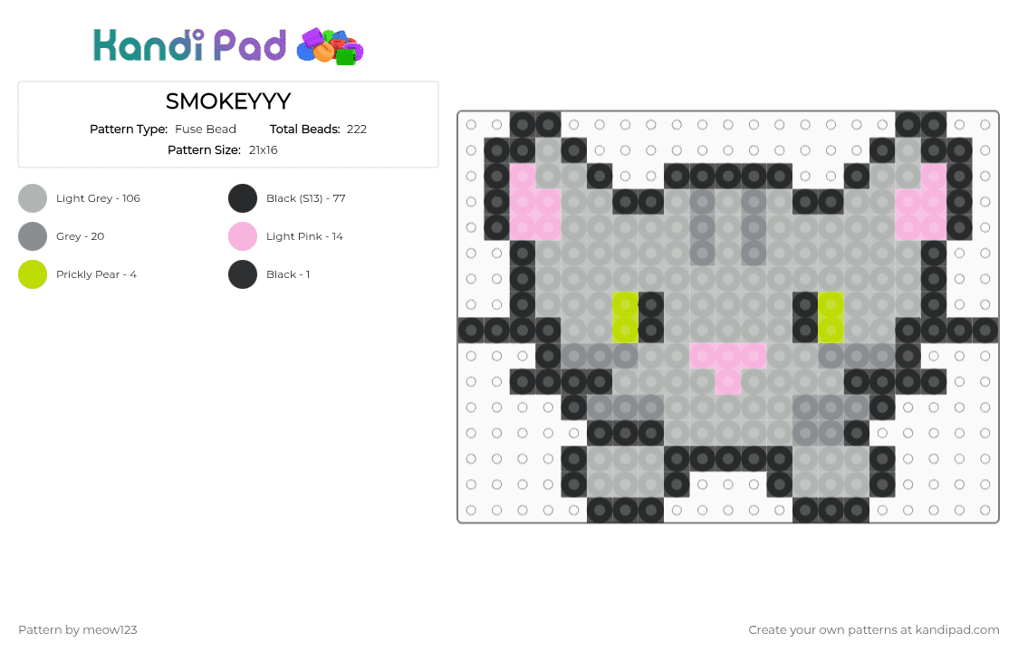 SMOKEYYY - Fuse Bead Pattern by meow123 on Kandi Pad - beige