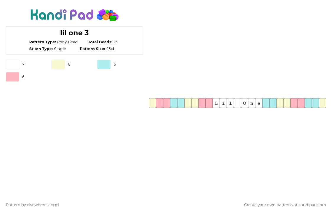 lil one 3 - Pony Bead Pattern by elsewhere_angel on Kandi Pad - light blue,pink