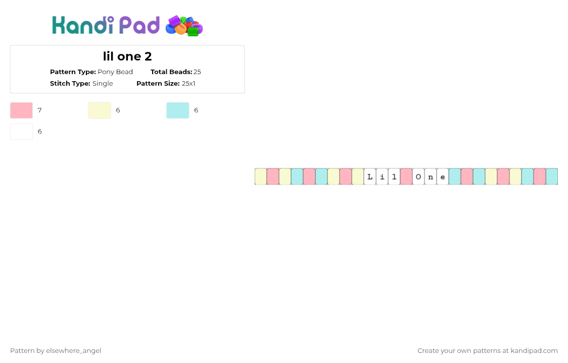 lil one 2 - Pony Bead Pattern by elsewhere_angel on Kandi Pad - pink,light blue
