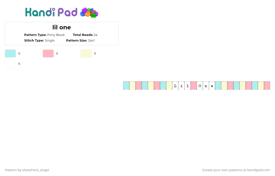 lil one - Pony Bead Pattern by elsewhere_angel on Kandi Pad - light blue,pink