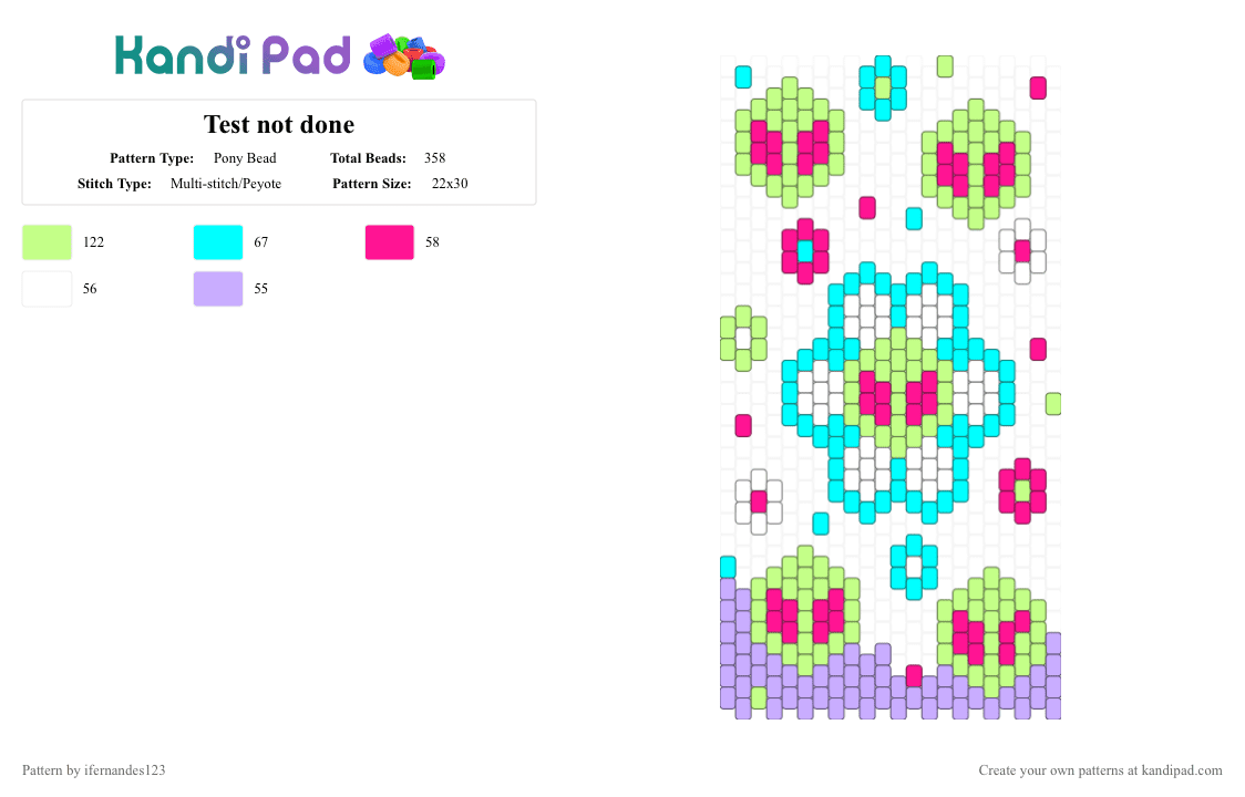 Test not done - Pony Bead Pattern by ifernandes123 on Kandi Pad - pink, yellow
