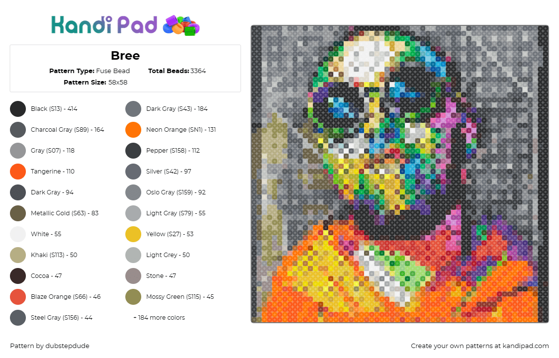 Bree - Fuse Bead Pattern by dubstepdude on Kandi Pad - mac miller,portrait,rap,music,hip hop,artist,melody,expression,gray,orange