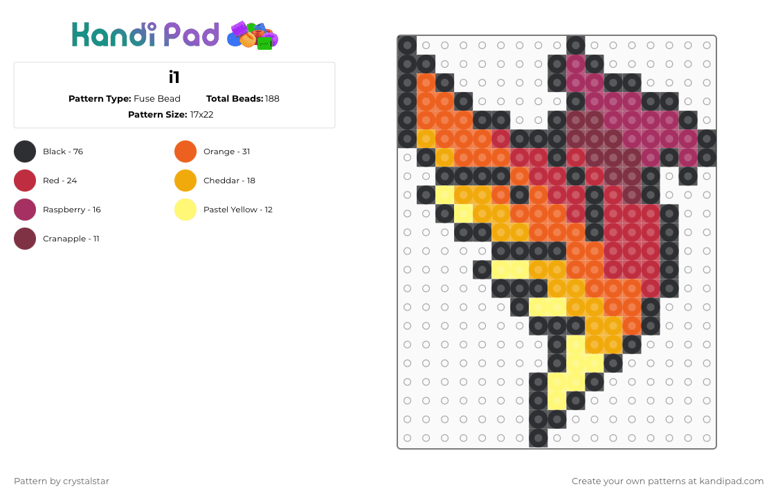 i1 - Fuse Bead Pattern by crystalstar on Kandi Pad - illenium,logo,dj,music,red,orange