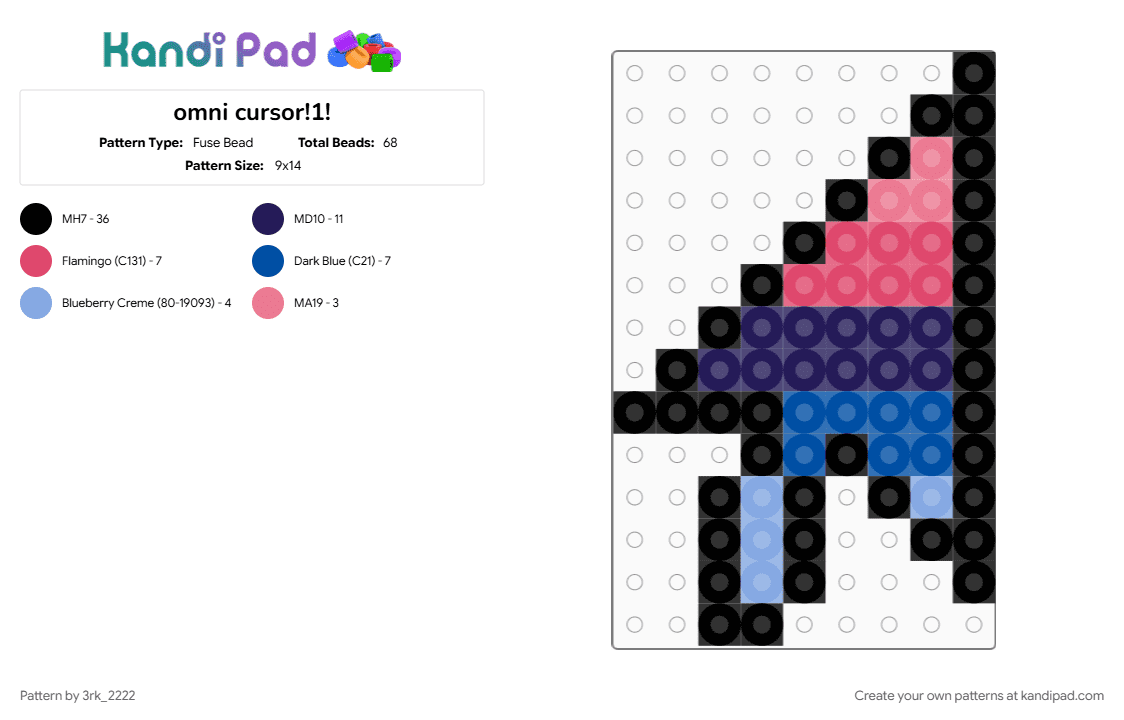 omni cursor!1! - Fuse Bead Pattern by 3rk_2222 on Kandi Pad - black, blue, purple, red