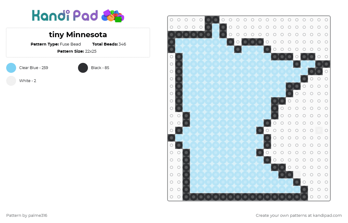 Tiny Minnesota Fuse Bead Pattern - Kandi Pad | Kandi Patterns, Fuse ...