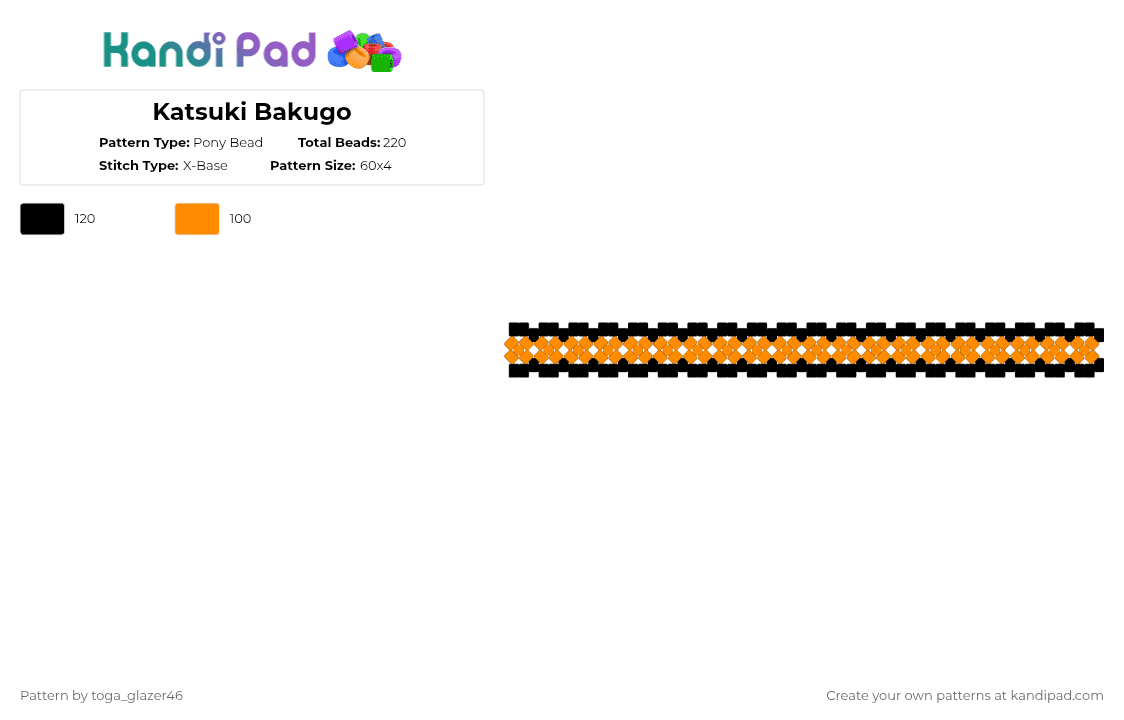 Katsuki Bakugo Pony Bead Pattern - Kandi Pad | Kandi Patterns, Fuse ...