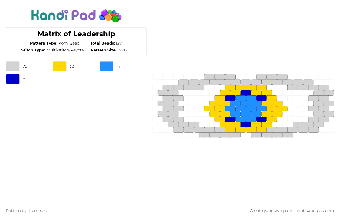 Matrix of Leadership - Pony Bead Pattern by themedic on Kandi Pad - white,yellow,transformers,movie,show,autobot,optimus prime,blue,grey