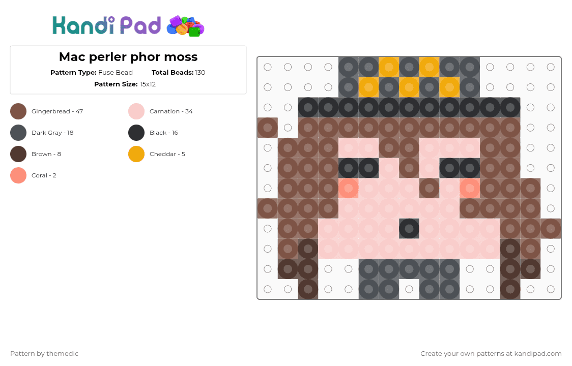 Mac perler phor moss_xxx - Fuse Bead Pattern by themedic on Kandi Pad - tan,beige,oc,mac